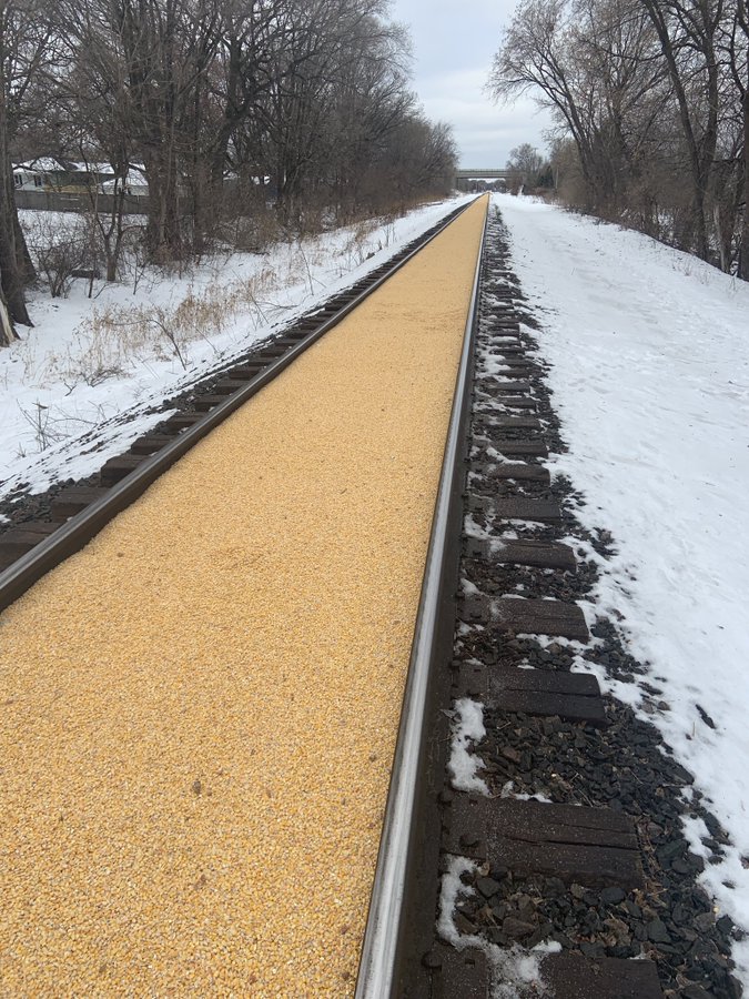 cool stuff - things people found - corn on train tracks