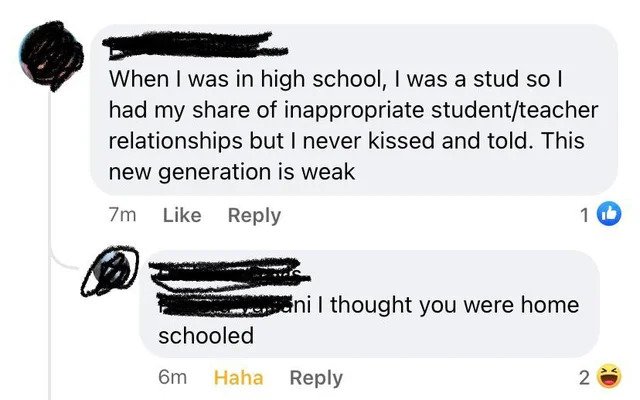 Great Comments - angle - When I was in high school, I was a stud so I had my of inappropriate