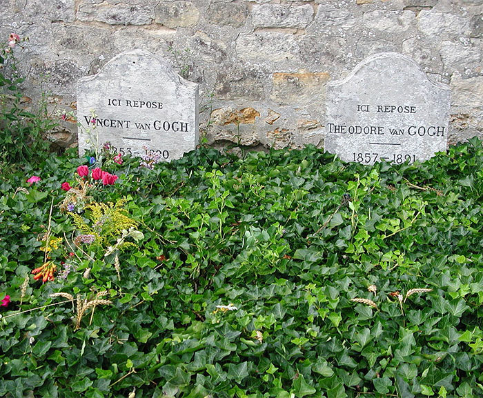 about Theo van Gogh, Vincent's younger Brother, whose unfailing financial and emotional support allowed his brother to devote himself entirely to painting. He also died 6 months after his brother's suicide and today they are buried next to each other at the cemetery of Auvers-sur-Oise