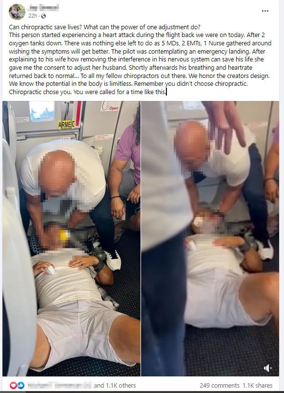 internet liars - shoulder - 22h Can chiropractic save lives? What can the power of one adjustment do? This person started experiencing a heart attack during the flight back we were on today. After 2 oxygen tanks down. There was nothing else left to do as 