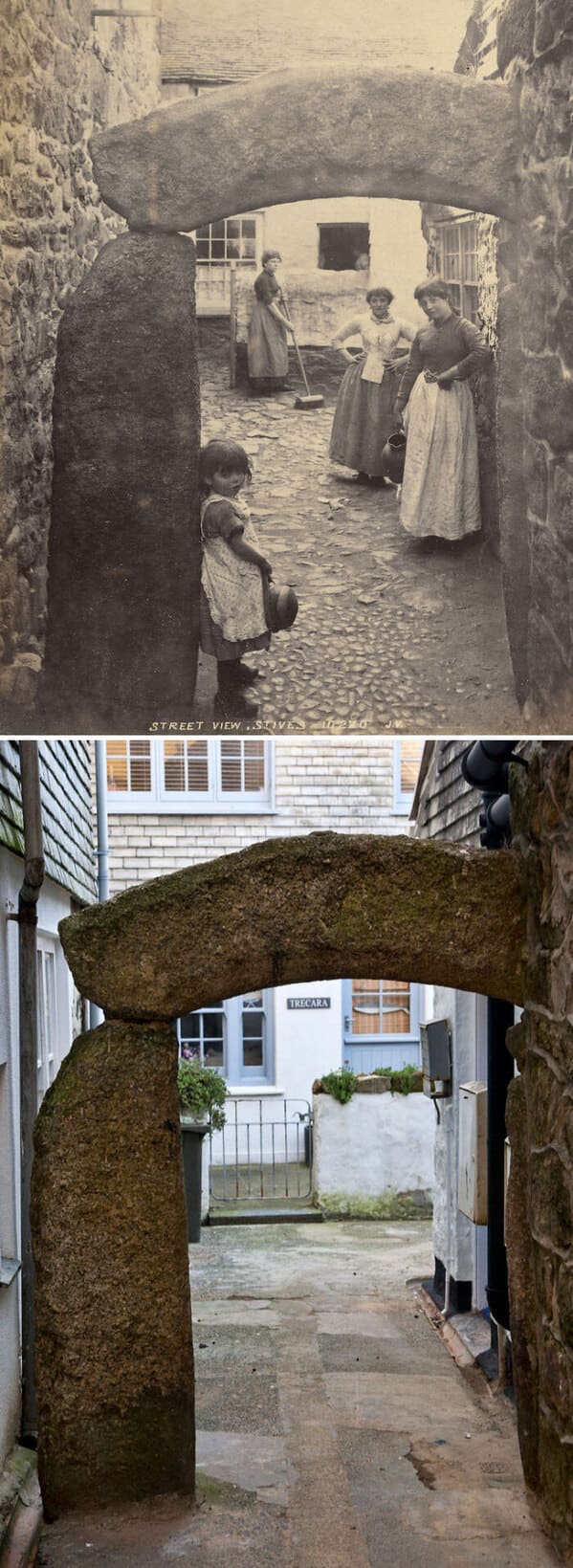 “Hick’s Court, St Ives, England – 1888 And Today”