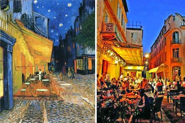 “Van Gogh’s ‘Cafe Terrace At Night’ From 1888 And Present”
