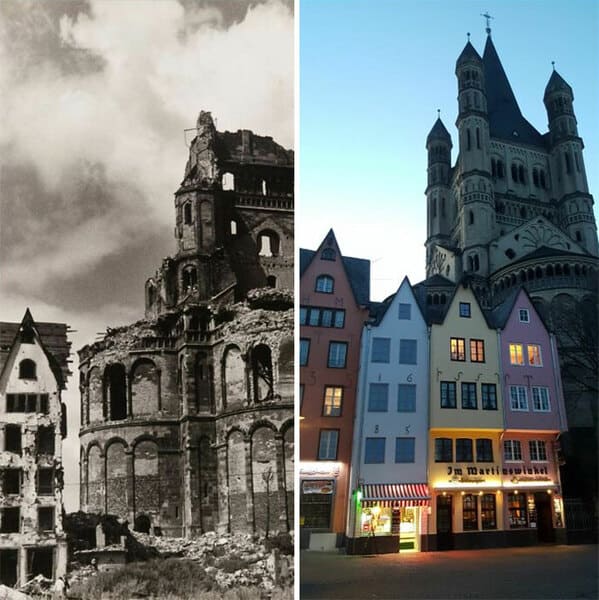 “Church St. Martin In Cologne, Germany 1946 And 2021”