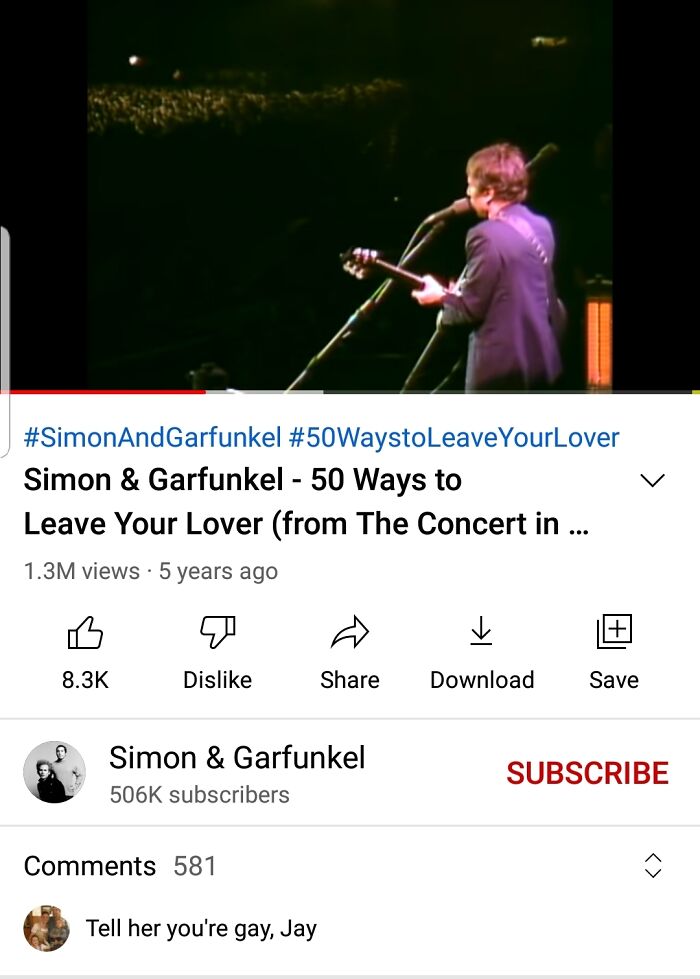 Power Moves - Simon & Garfunkel 50 Ways to Leave Your Lover from The Concert in ...