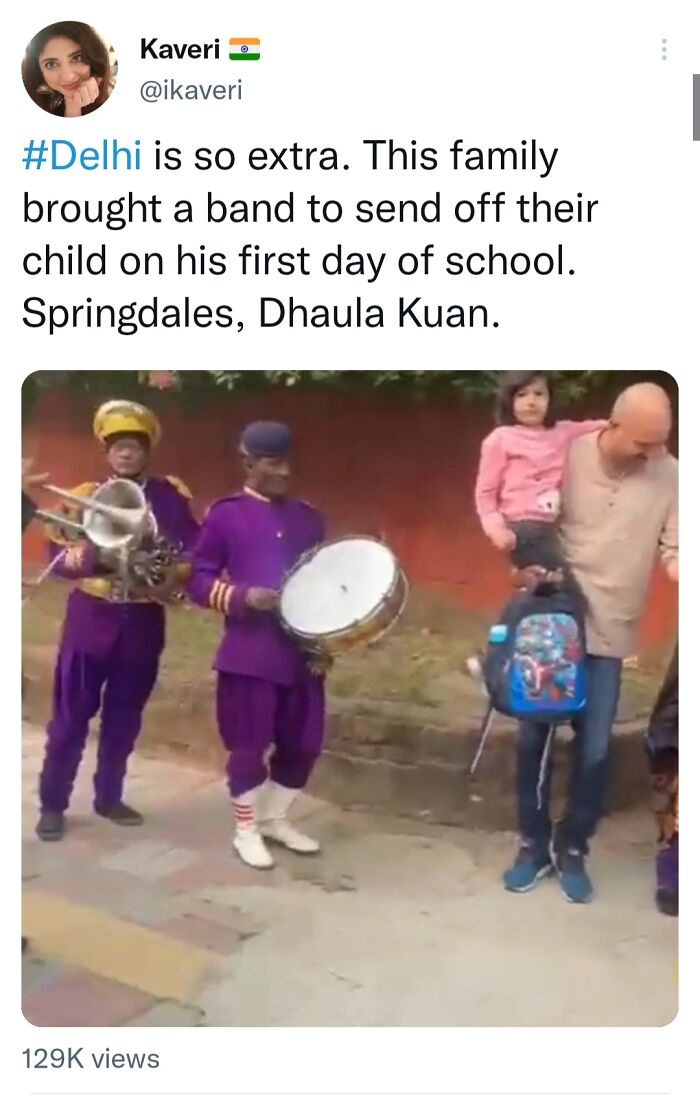 Power Moves - is so extra. This family brought a band to send off their child on his first day of school. Springdales,