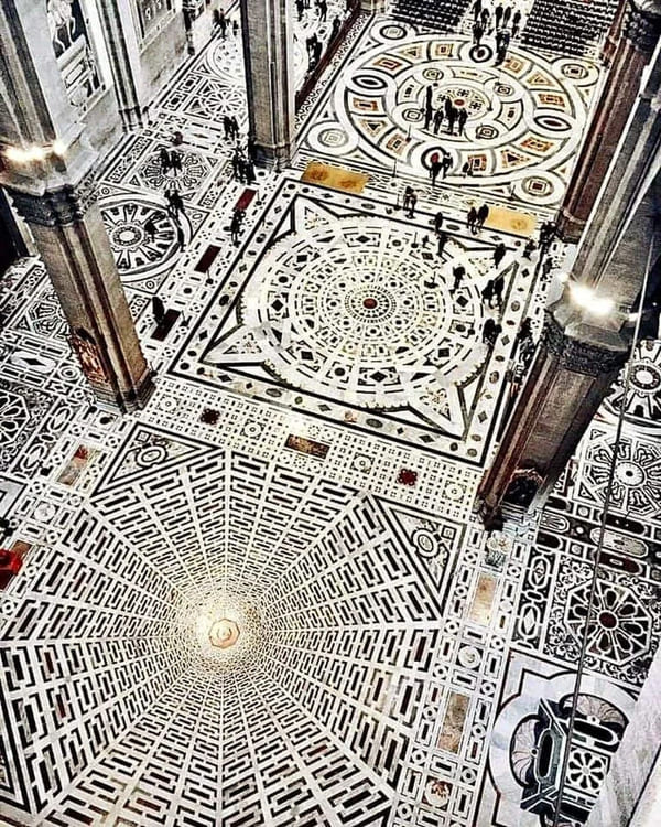 Strange Perspective - floor of in florence cathedral