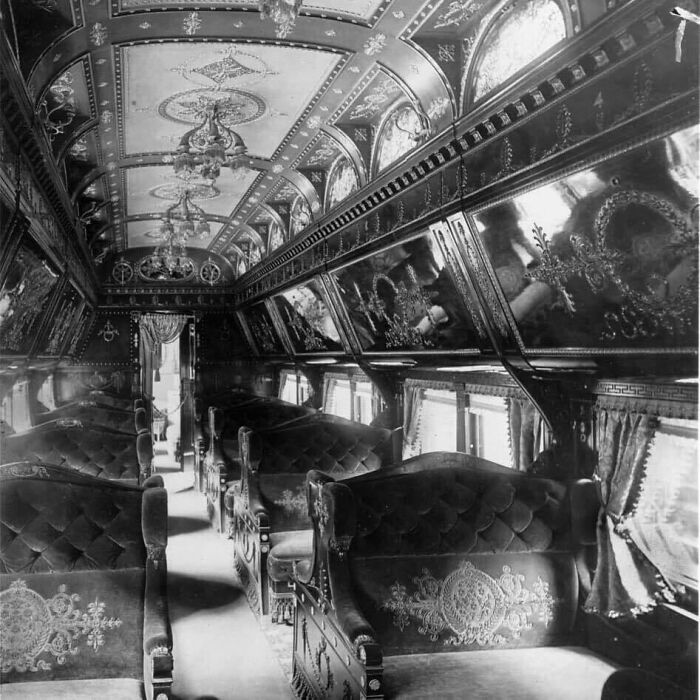 historical photos - 1800s train interior - PcRTED