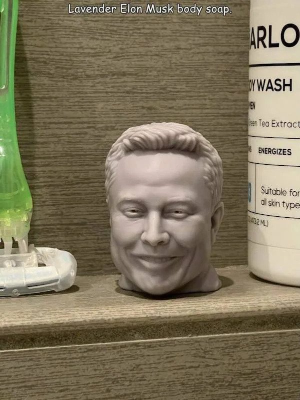 Cursed Images - bust - Lavender Elon Musk body soap.