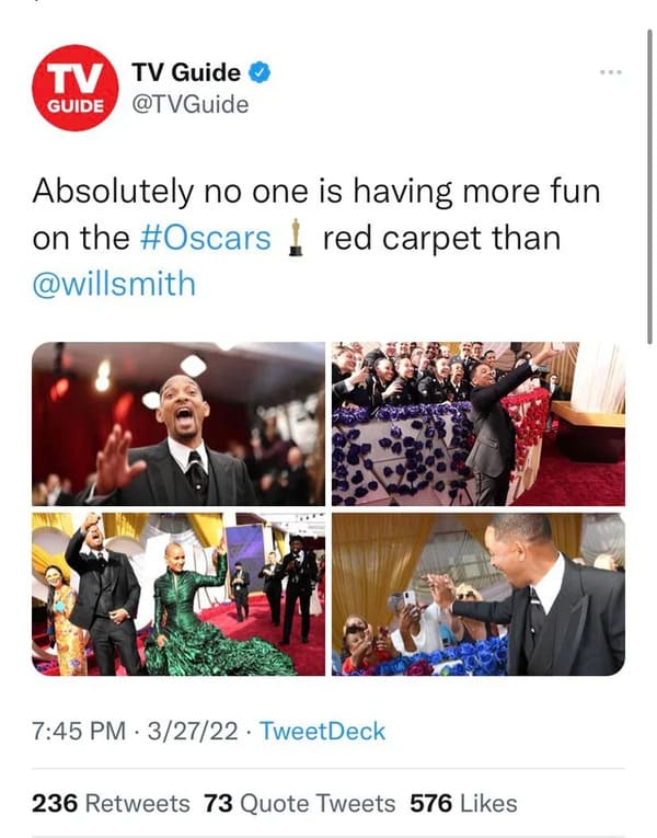 Aged Poorly - Tv Tv Guide Guide Absolutely no one is having more fun on the red carpet than Will Smith