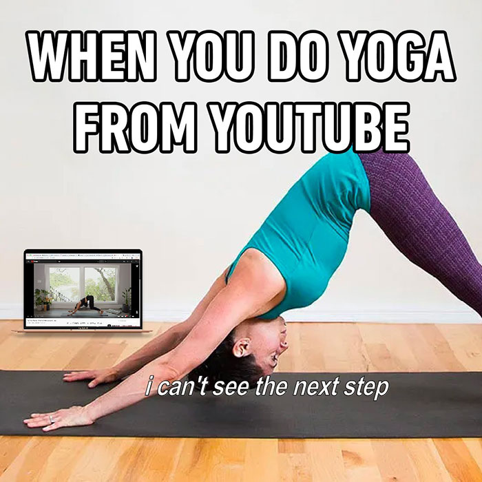Can't argue with these - downward dog pose - When You Do Yoga From Youtube i can't see the next step