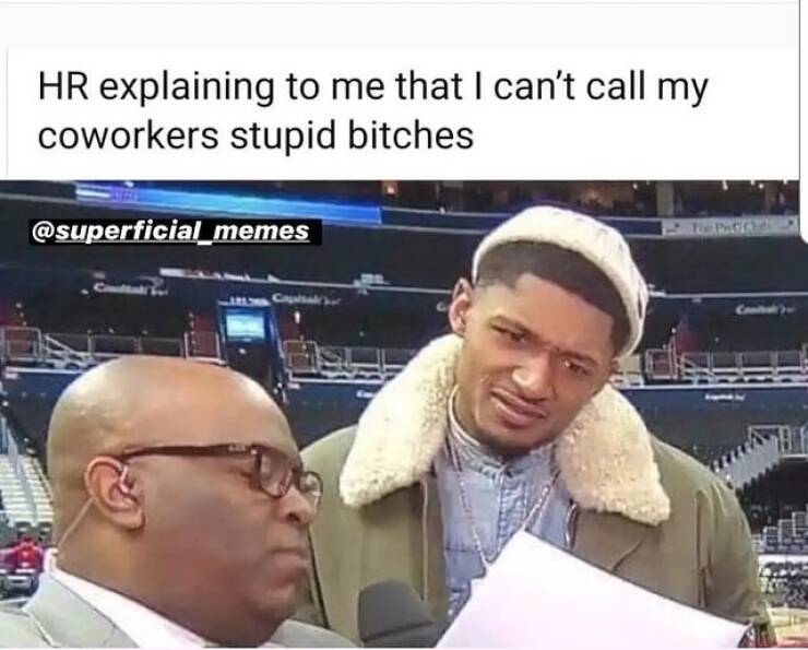 work memes - mf got the rona - Hr explaining to me that I can't call my coworkers stupid bitches Gaanai