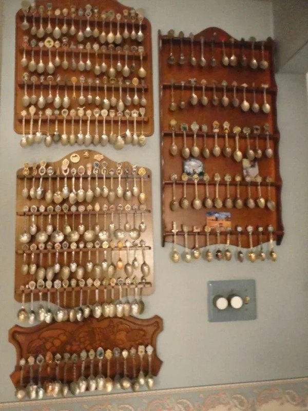 “My Spoon Collection From When I Started Traveling Around 1970. Very First One Was Rhode Island. There Are Three More Walls Like This In My Dining Room. Cuba Is My Favorite”