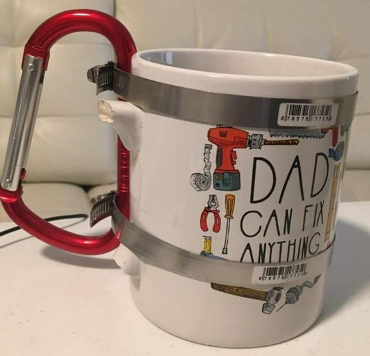 This dad sure lived up to his mug’s motto.