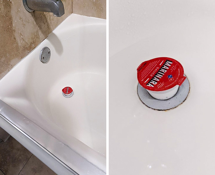 “When your vacation rental is missing its bathtub drain plug — 100% leak-free!”