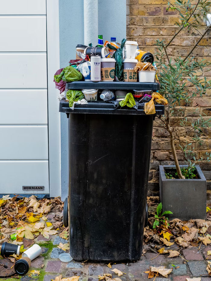 Found a neighbor of mine putting his trash in my cans. Then when I confronted him he tried to fight me.