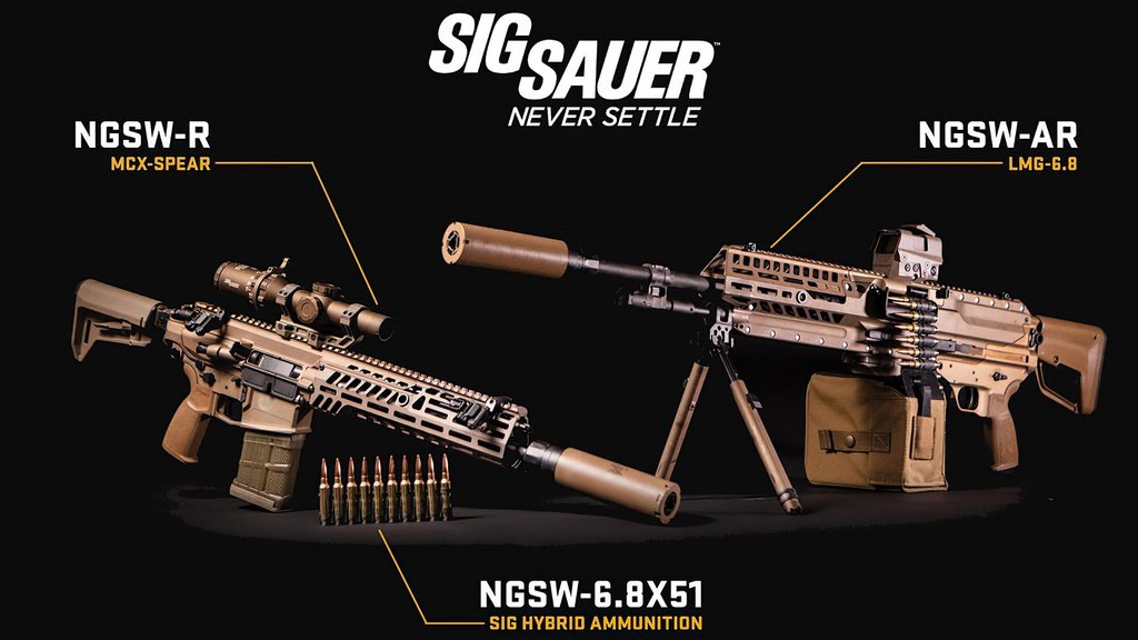 fascinating photos - sig sauer next generation squad weapons - Sig Sauer Never Settle NgswR NgswAr McxSpear Lmg6.8 Logo o be 122221 2 Wate Ngsw6.8X51 Sig Hybrid Ammunition