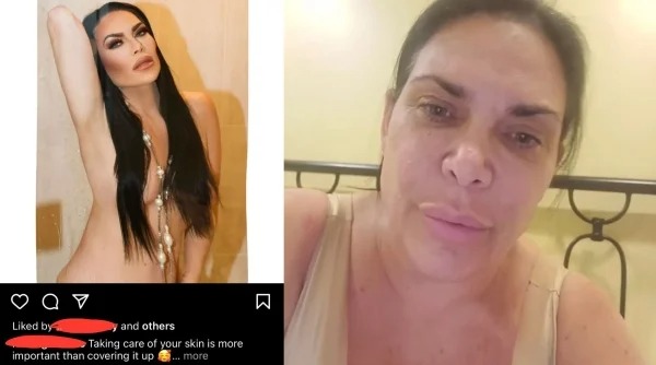 photoshop fails - influencer cringe - lip - K Q7 d by and others Taking care of your skin is more important than covering it up ... more