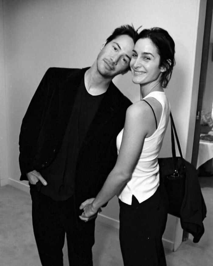 Vintage Celebrity Photos -  carrie anne moss and keanu reeves