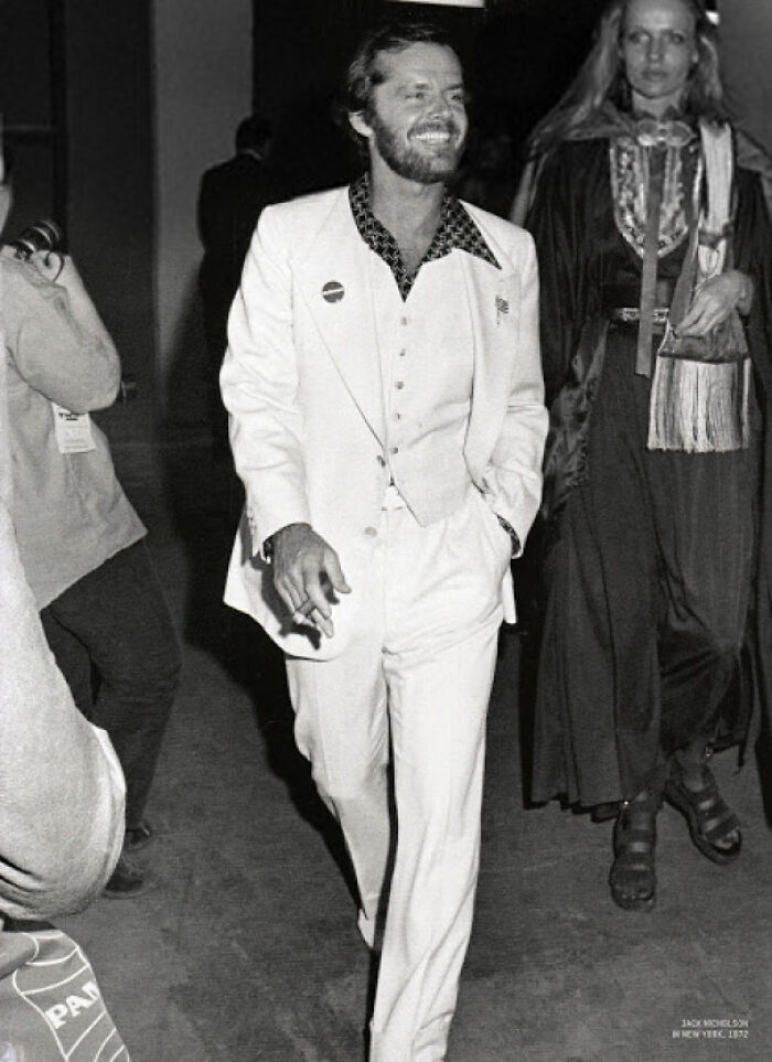 Vintage Celebrity Photos -  jack nicholson white suit