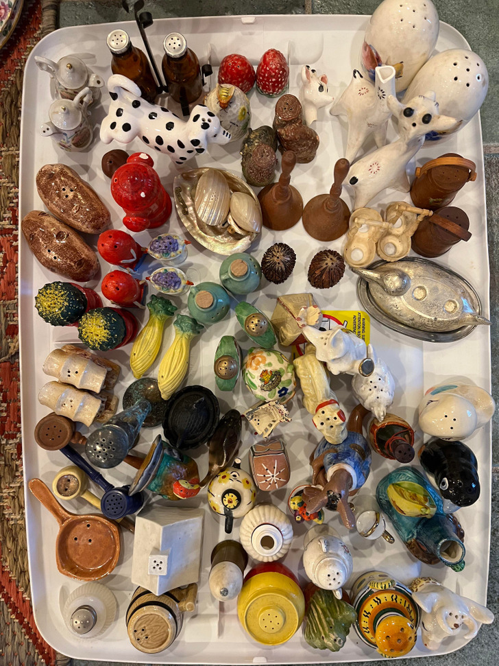 “All these salt and pepper shakers that were left behind from their previous owners”