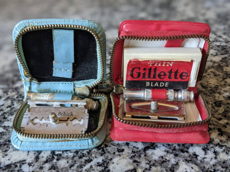 coin purse - Thin Gillette Blade Se Leather Schick fic