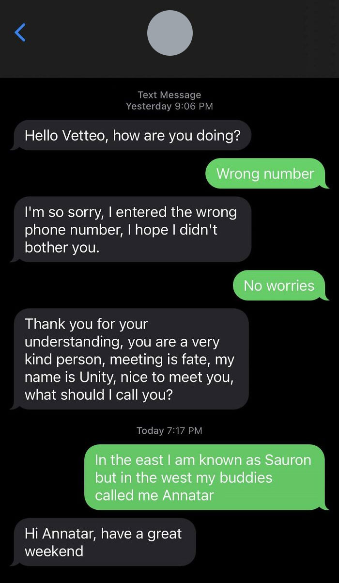 Trolling Scammers - Hello, how are you doing? Wrong number I'm so sorry,