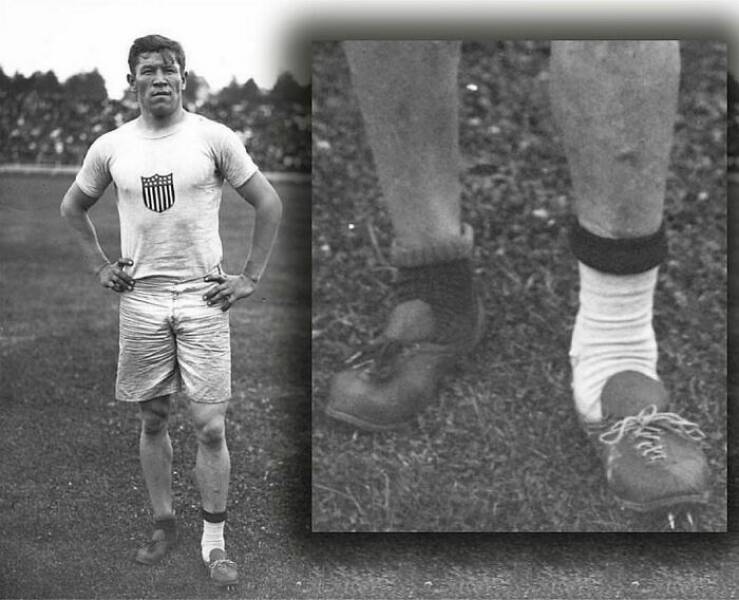 historical photos - jim thorpe different shoes