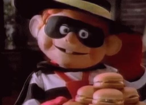 how to avoid getting robbed - mcdonalds hamburglar gif