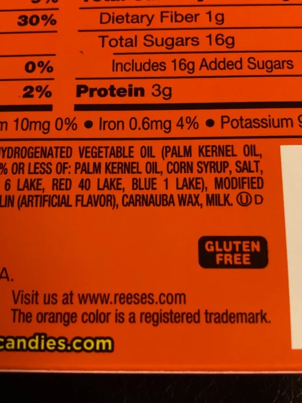 “The shade of orange on Reese’s products is a registered trademark.”
