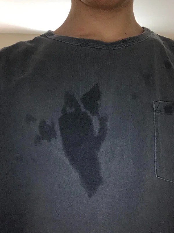 “Got my shirt wet and it looks like the Grim Reaper.”