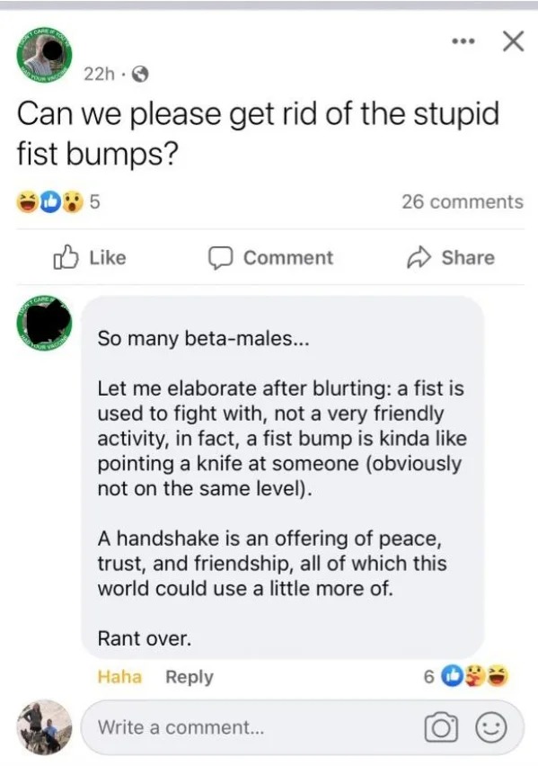 Internet Tough Guys - Can we please get rid of the stupid fist bumps?