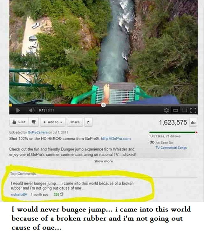 Youtube Comments - Check out the fun and friendly Bungee jump experience from Whistler