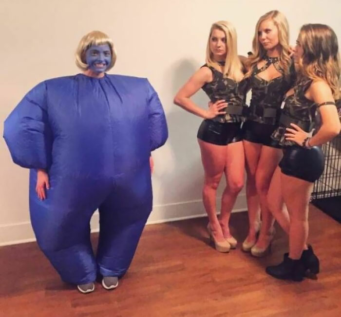 Different Kinds of People - two types of girls on halloween