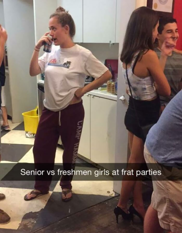 Different Kinds of People - freshman vs senior meme