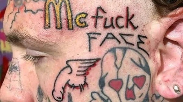 bad tattoos - worst tattoos - Me fuck Face