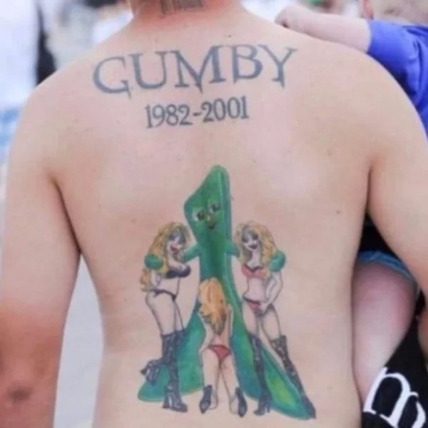 bad tattoos - gumby tattoo - Gumby 19822001 n