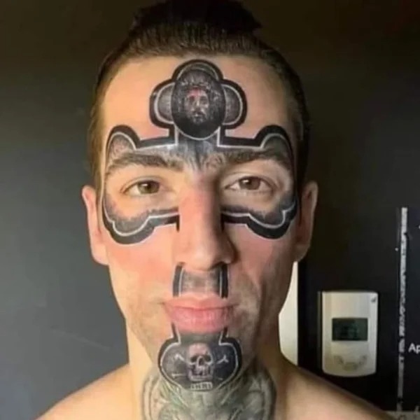 bad tattoos - head - Ste Fwrd Af