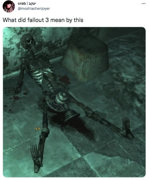 funny tweets and memes -  weapon - | crab What did fallout 3 mean by this www