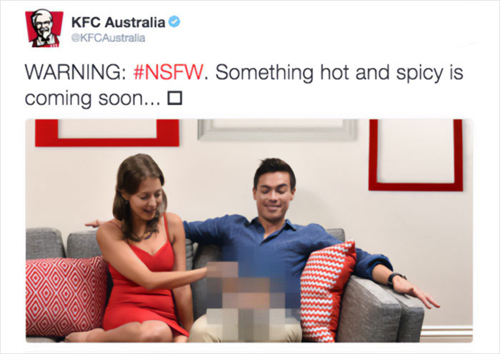 brand fails and disasters --  dirty bird kfc - Kfc Australia Warning . Something hot and spicy is coming soon... O U