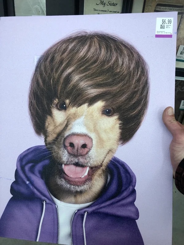 nope pics - justin bieber dog art - Od My Sister There is someone I can count www. $6.99 Mar ar will arrang
