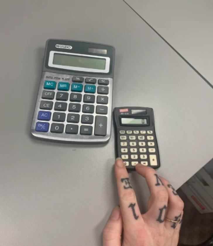 “My calculator broke so my boss got me a new one. I’m a bookkeeper — for people, not ants.”