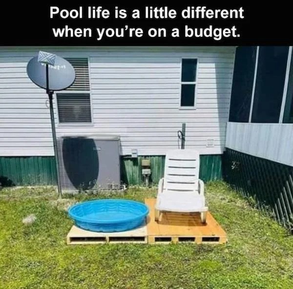 Sad Life Pics - finally finished up the deck - Pool life is a little different when you're on a budget.