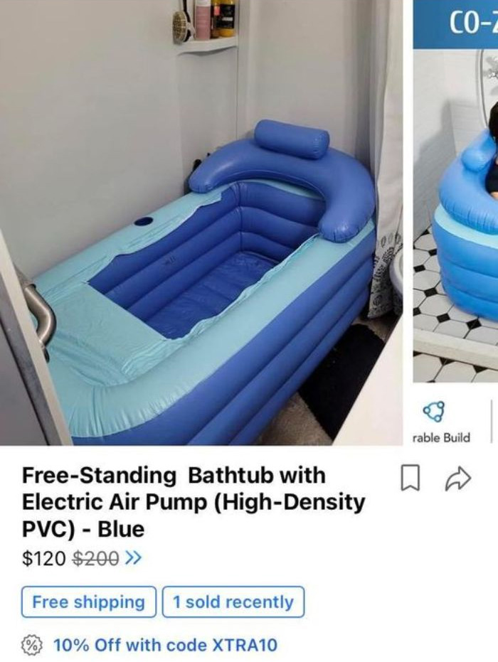 Weird Things Being Sold Online - FreeStanding Bathtub with Electric Air Pump HighDensity