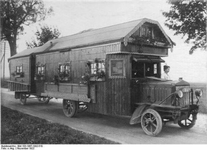 One of the first iterations of what we now know as a motorhome, 1922.