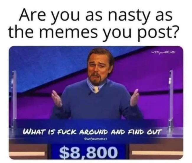 sex memes - public speaking - Are you as nasty as the memes you post? Wtf you Meme What Is Fuck Around And Find Out $8,800