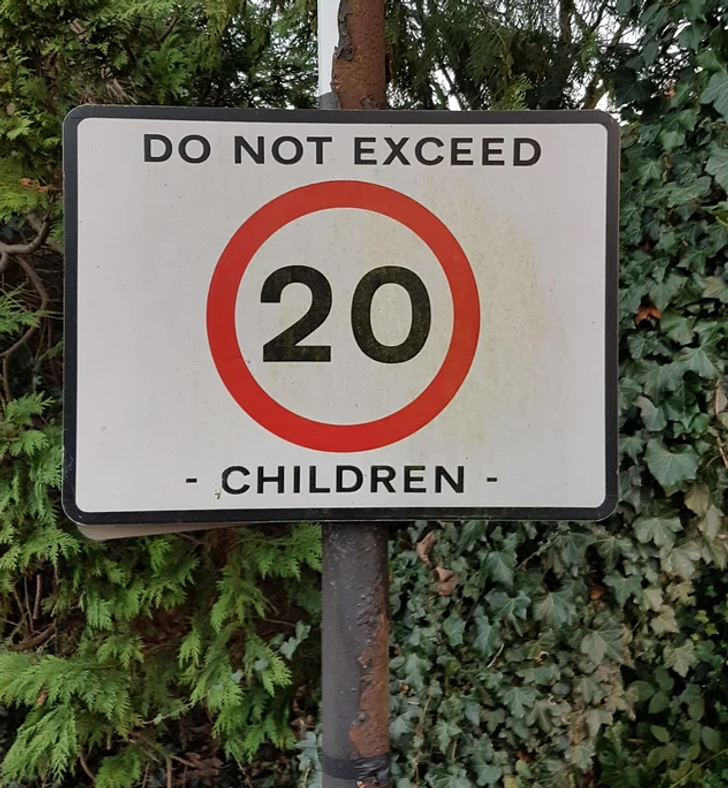 design fails - funny Do Not Exceed 20 Children