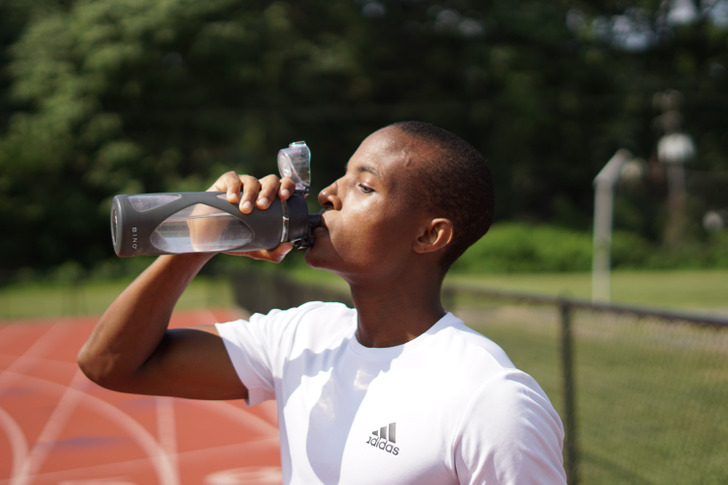 Conserving water. You should not stretch a glass of water over four days. When you are thirsty, you need water.