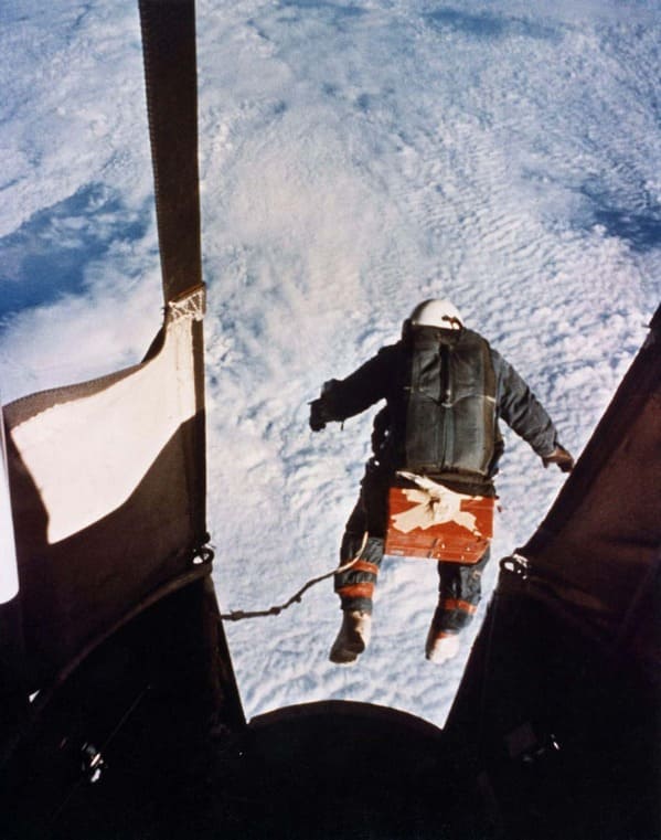 pictures from history - Joseph Kittinger Setting Several World Records, Including Fastest Speed By A Human Through The Atmosphere, Jumping Out Of The ‘Excelsior III’, 1960