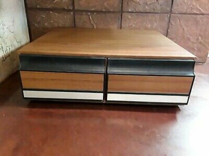 Wood Grain Pull Out Vhs Storage