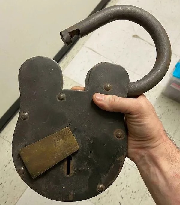 This big old padlock I found at work.